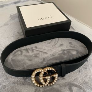 Gucci GG Marmont pearl belt XS/S